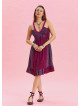 Strap Lace Collar Purple Ethnic Dress 4575